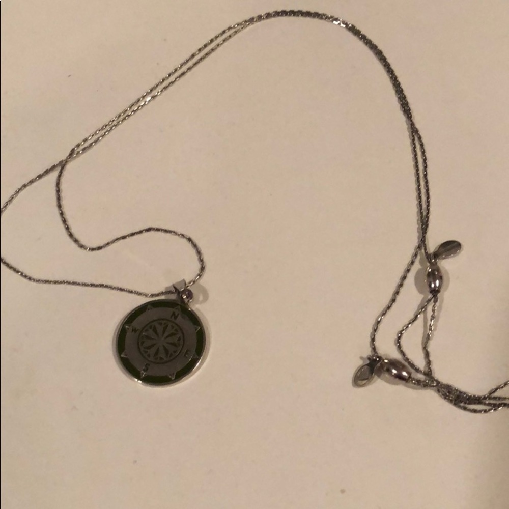 NEW! Alex and Ani Silver Compass Necklace